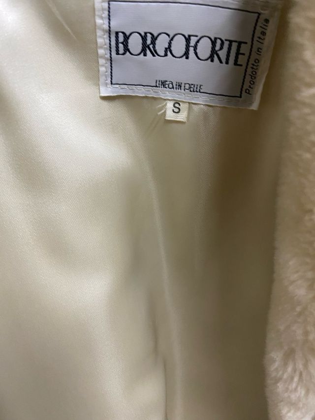 Pelliccia sintetica vintage beige