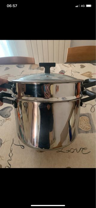 Pentola acciaio con scolapasta, nuova, mai usata