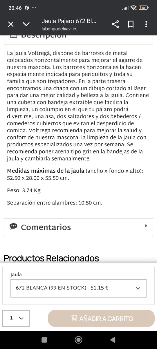 Jaula para pájaros blanca