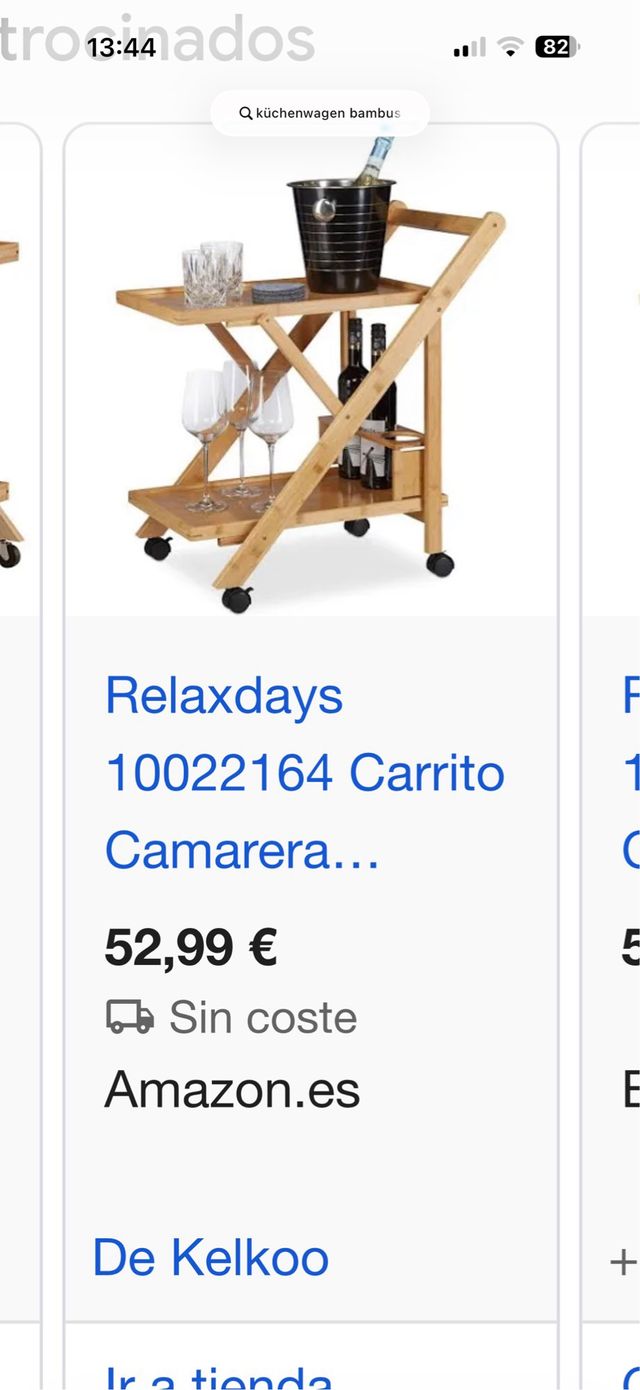 Carrello da cameriera in bambù Relaxdays