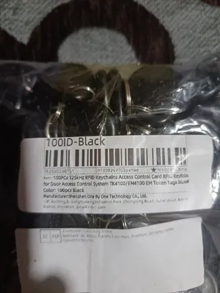 100x Llaveros RFID 125kHz Negro