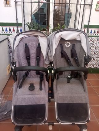 Carro Bugaboo Donkey Gris dos sillas y un capazo