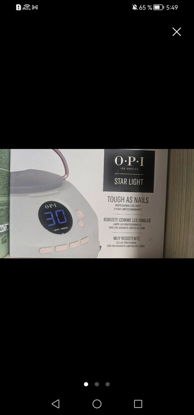 Lámpara manicura Uñas Profesional OPI Gold/Blanco