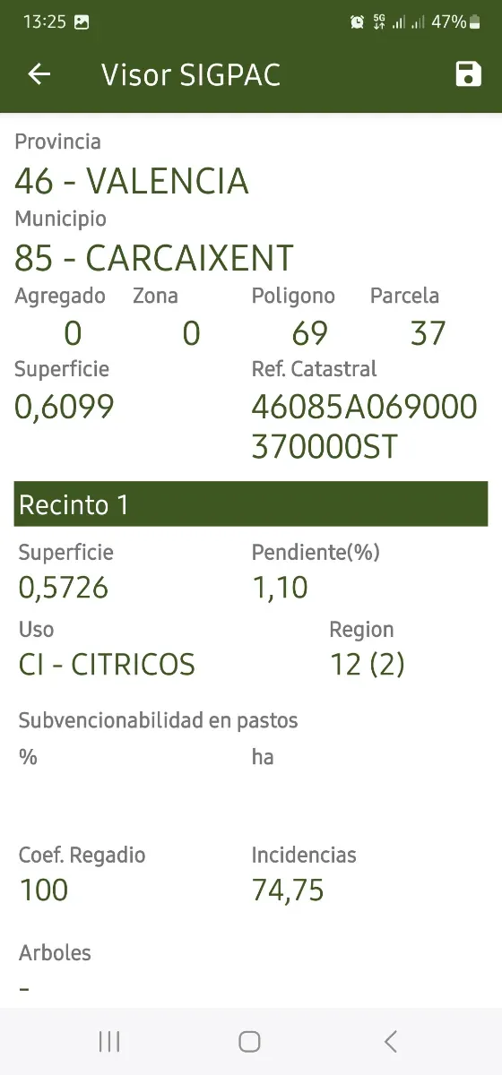 Terrenos de 0.34 ha y 0.66 ha de Okitsu y Navelina