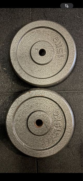Pareja discos musculación 2x15 kg 30 mm