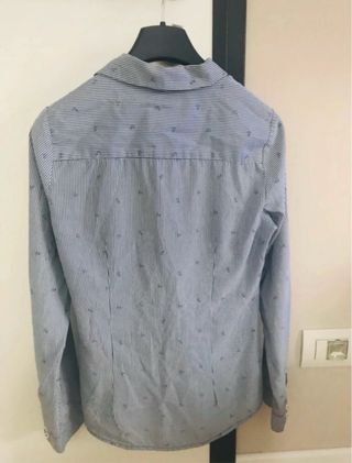 Camicia donna righe blu e bianche