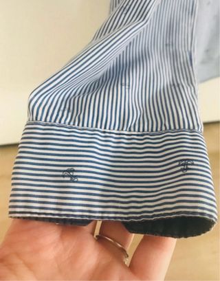 Camicia donna righe blu e bianche