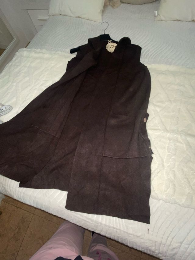 Chaleco largo marrón