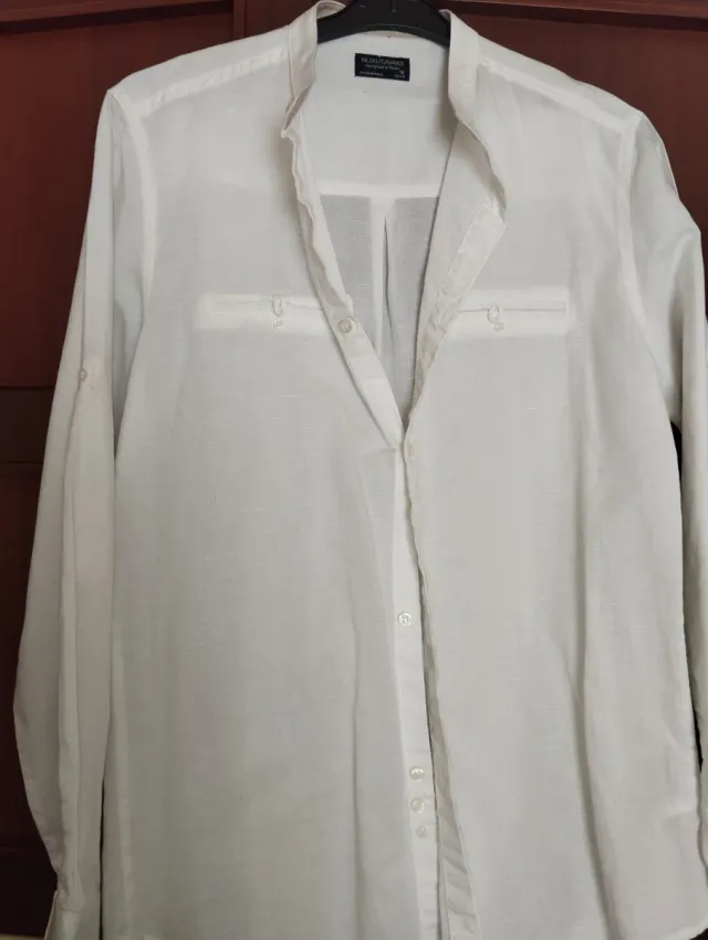 Camisa niño manga larga blanca ,talla 16.