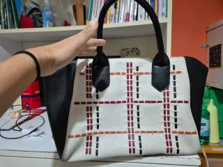 Borsa a mano con fantasia a quadri