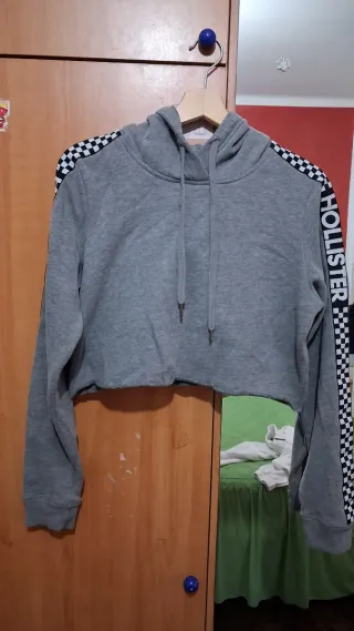 Sudadera Hollister Gris Mujer