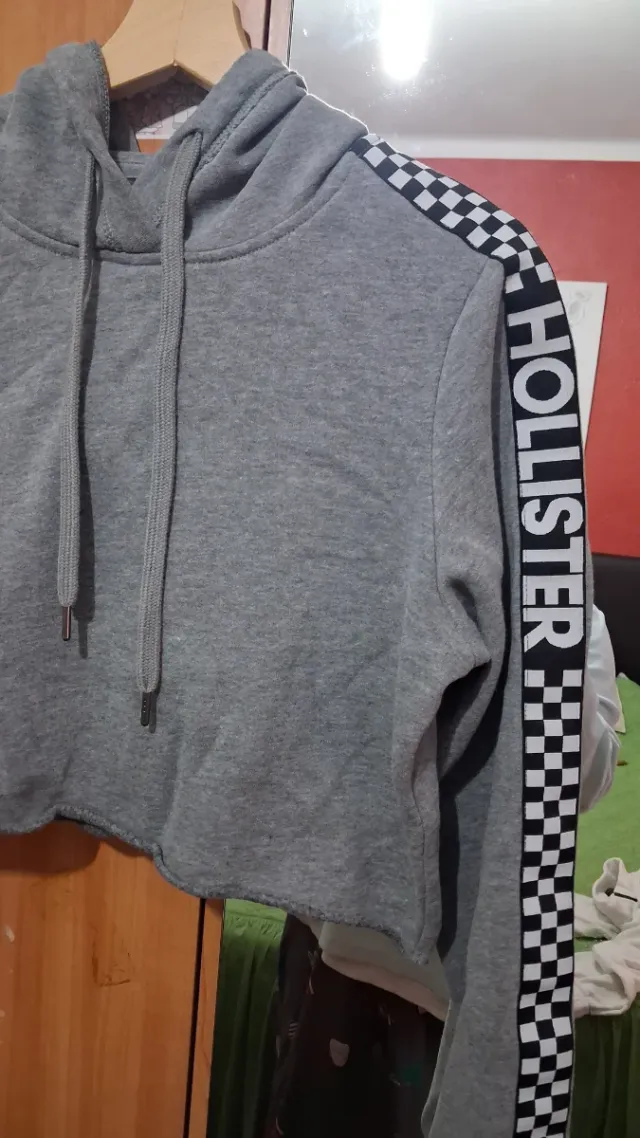 Sudadera Hollister Gris Mujer