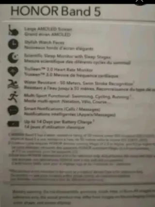 Orologio da polso ORIGINALE Huawei Honor Band 5. Nero