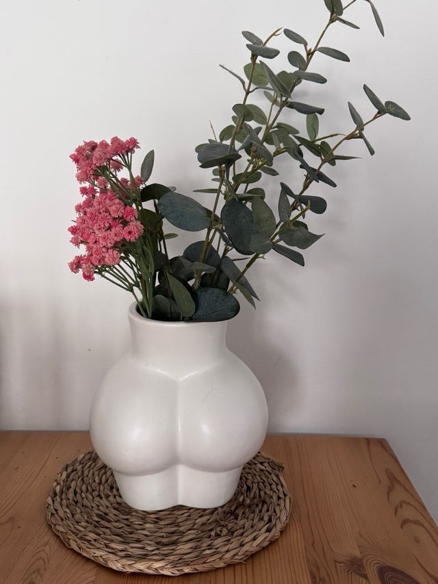 2 Jarrones Sklum Cerámica con sus flores