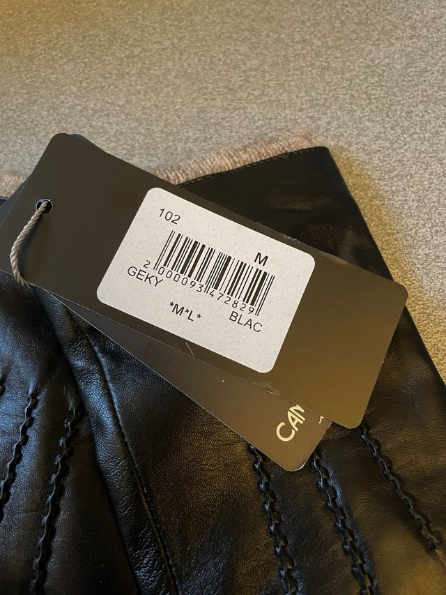 Guanti Camomilla in vera pelle neri