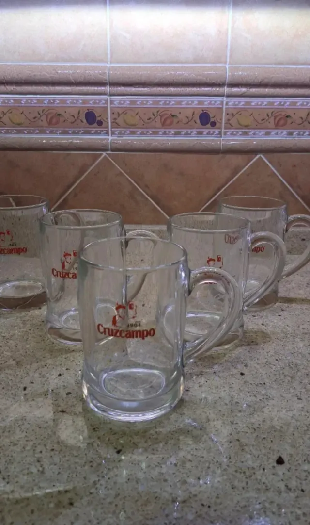 Jarras de Cerveza Cruzcampo (Set de 5)