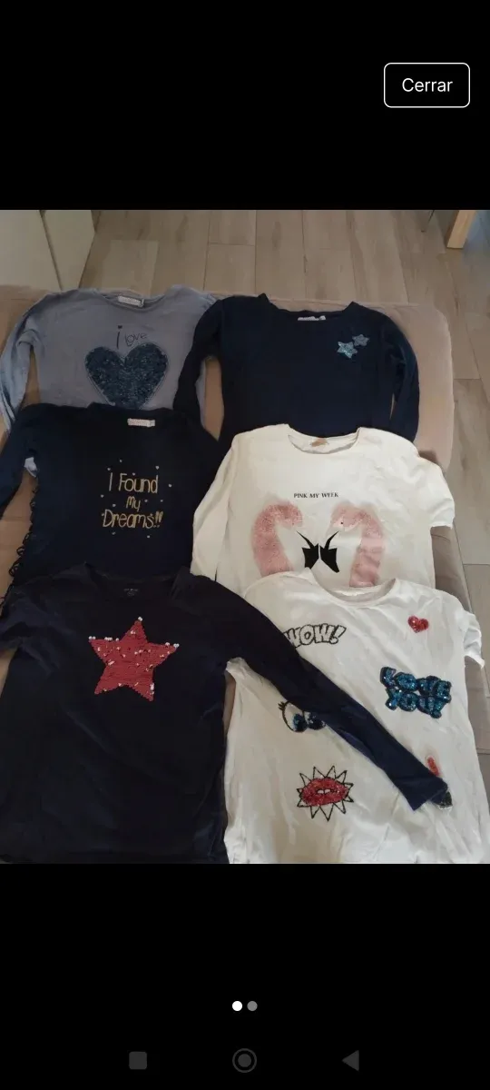 8 Camisetas Manga Larga Niña