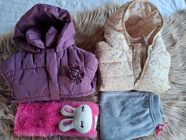 Conjunto Parkas y Bufanda 6/9 meses
