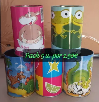 Pack 5 cubiletes metálicos infantiles