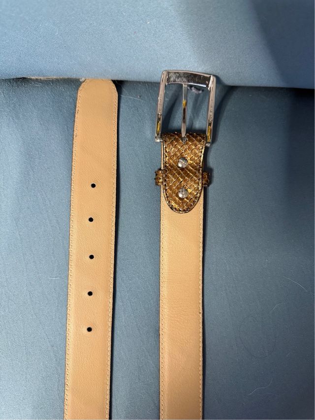 Cintura artigianale vera pelle pitone fibbia