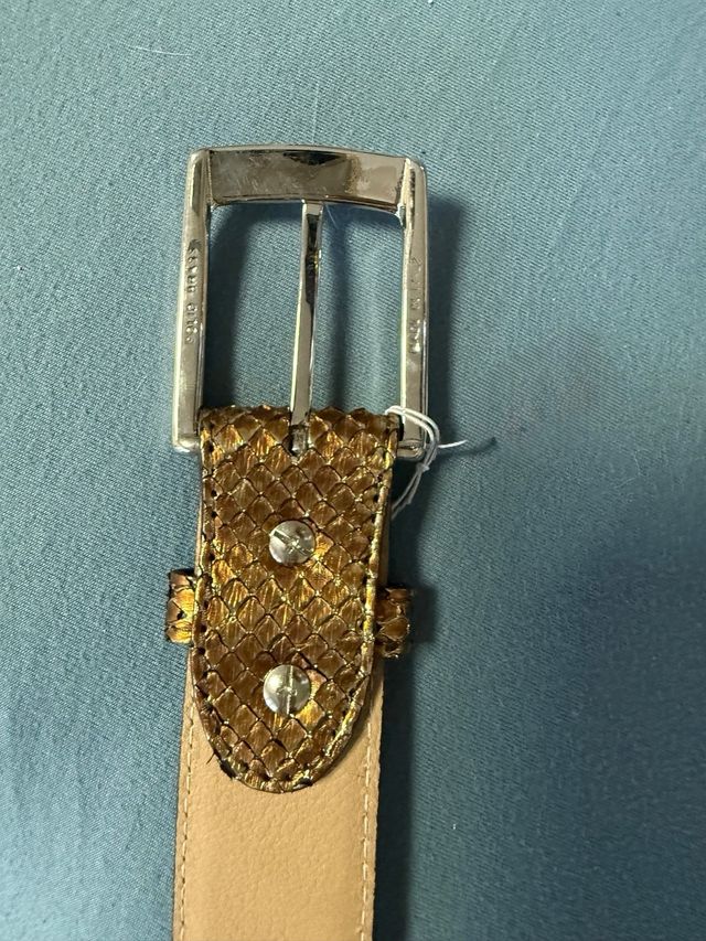 Cintura artigianale vera pelle pitone fibbia