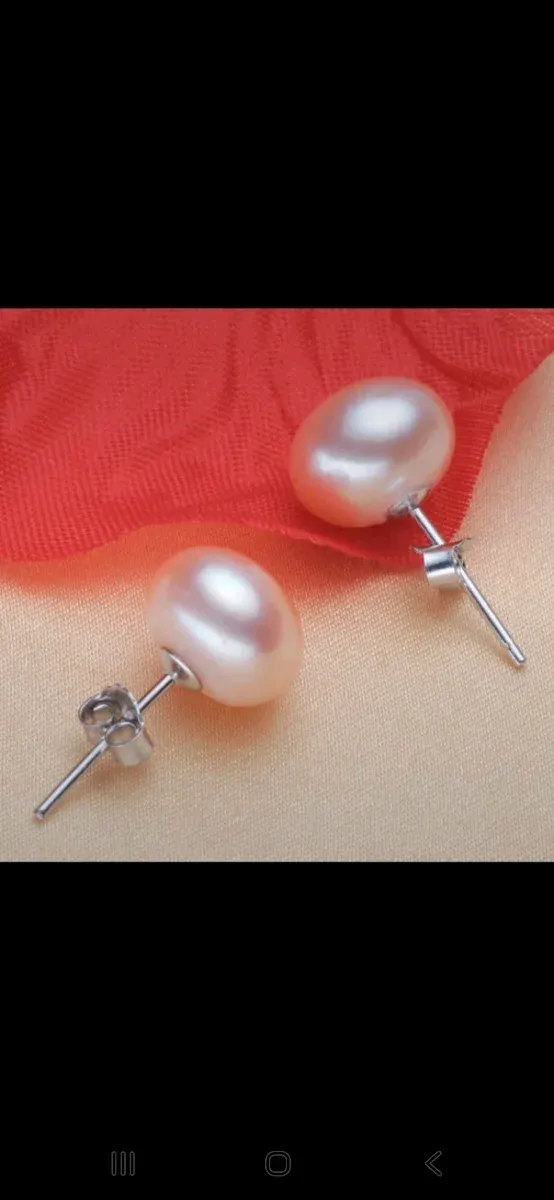 Pendientes de plata con perlas rosas