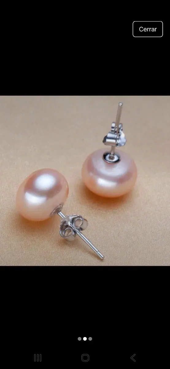 Pendientes de plata con perlas rosas