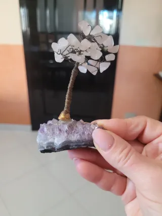 Alberello decorativo quarzo rosa e ametista
