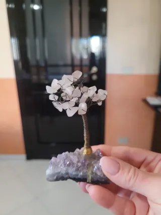 Alberello decorativo quarzo rosa e ametista