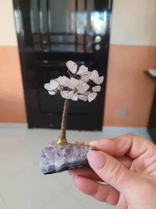 Alberello decorativo quarzo rosa e ametista