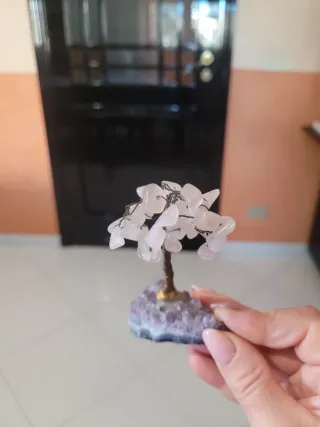 Alberello decorativo quarzo rosa e ametista