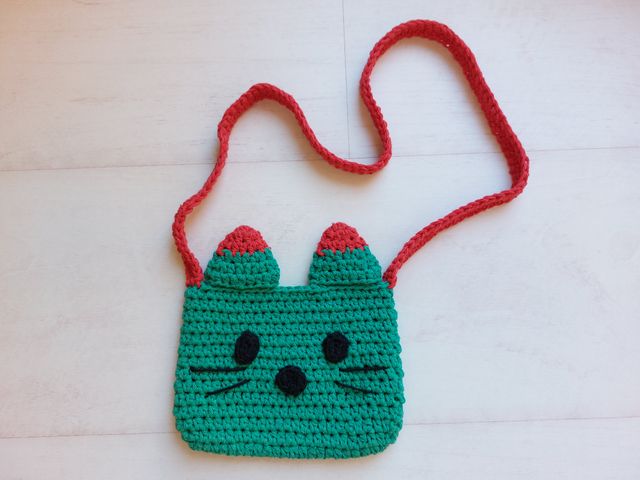 Bolso nuevo crochet infantil gato