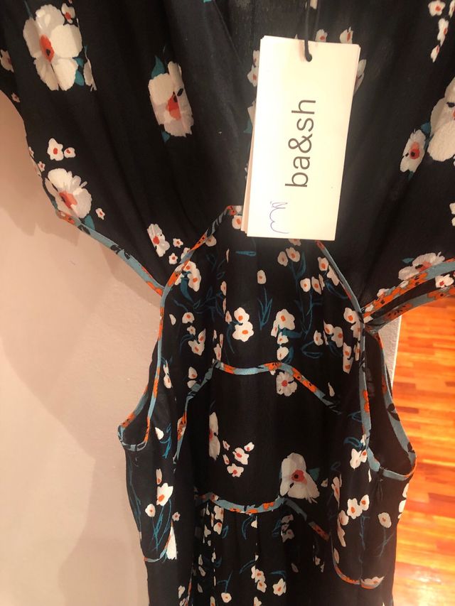 Vestido Ba&sh Negro Cut Out Largo