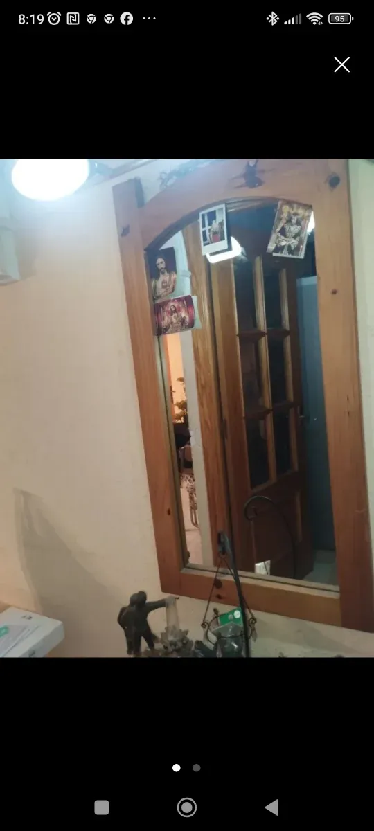 Espejo Pino 45x90 cm