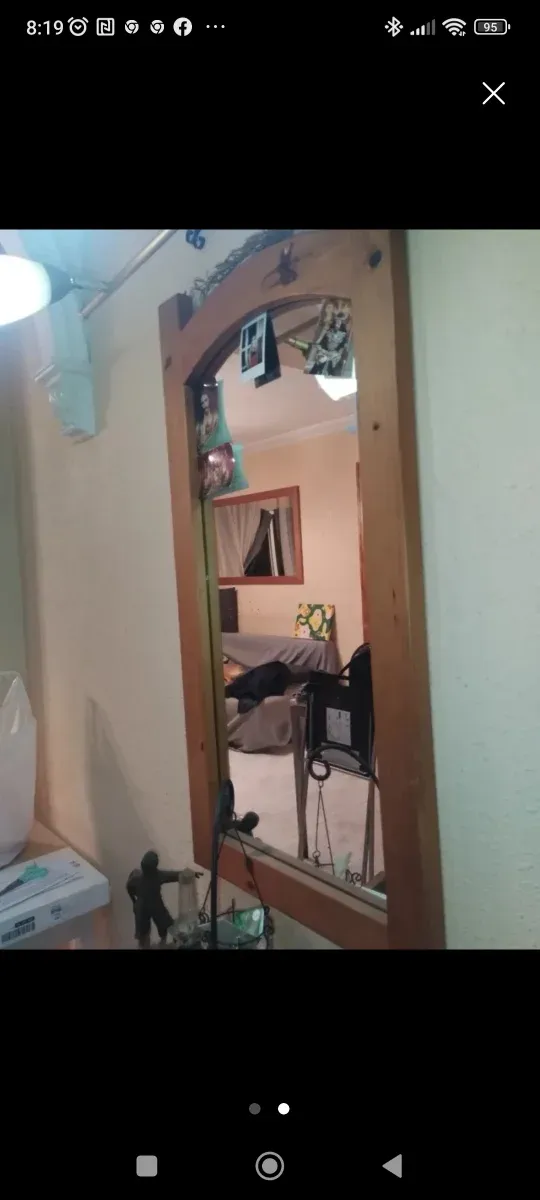 Espejo Pino 45x90 cm