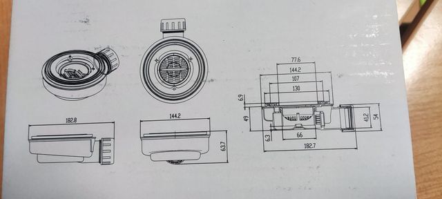 Válvula desagüe plato ducha resina