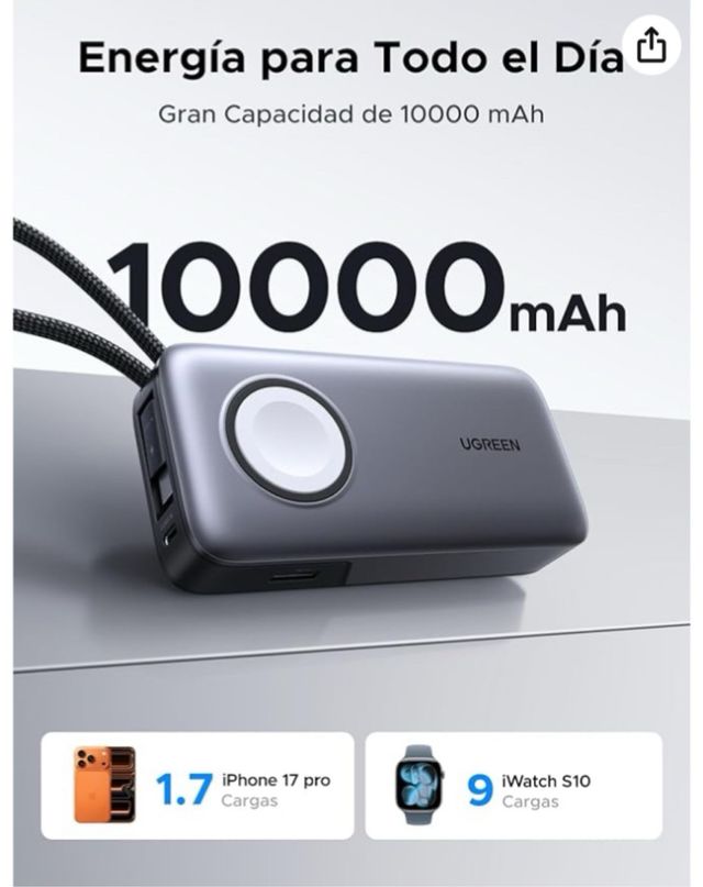 UGREEN Nexode Batería Externa 10000mAh 30W