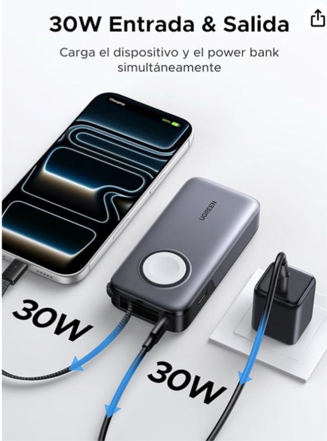 UGREEN Nexode Batería Externa 10000mAh 30W