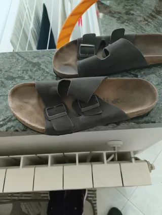Sandali uomo tipo Birkenstock marroni