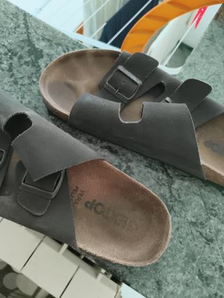 Sandali uomo tipo Birkenstock marroni