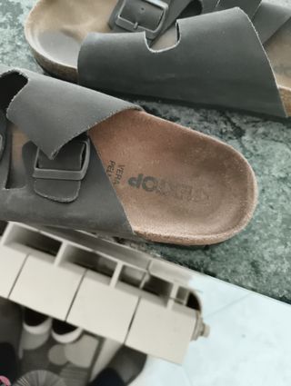 Sandali uomo tipo Birkenstock marroni