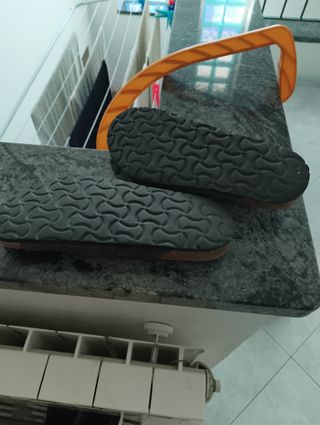 Sandali uomo tipo Birkenstock marroni