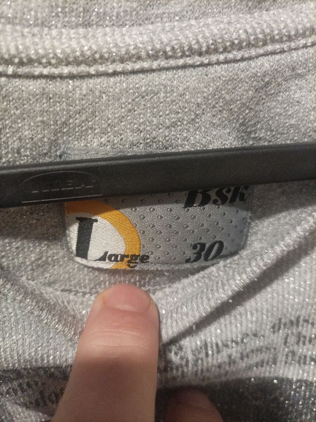 Sudadera gris con estampado multicolor