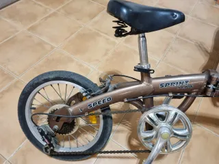 Bicicleta plegable marrón