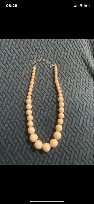 Collana perle silicone beige