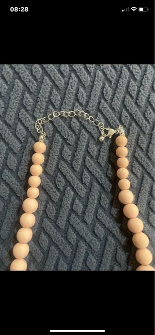 Collana perle silicone beige