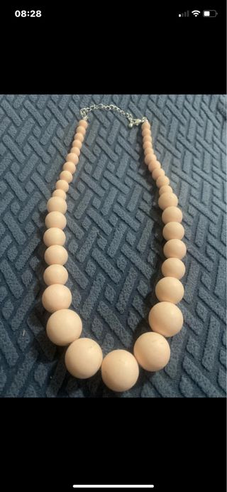 Collana perle silicone beige