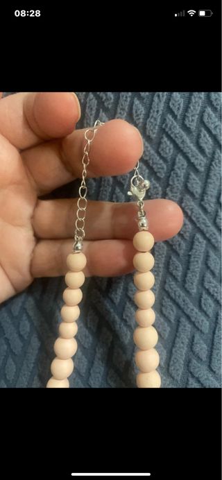 Collana perle silicone beige