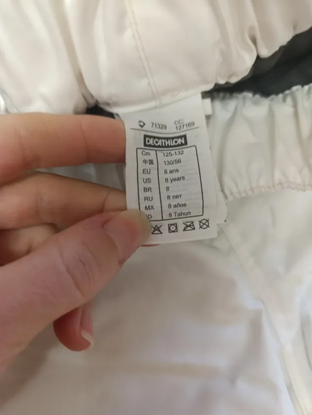 Peto de nieve para niña blanco