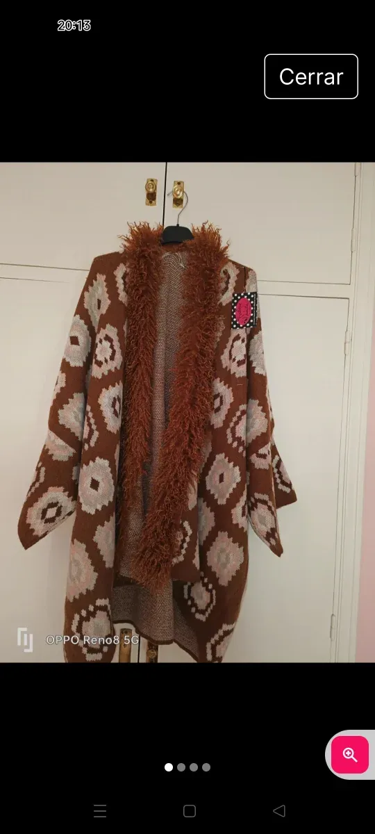 Cárdigan con cuello de pelo